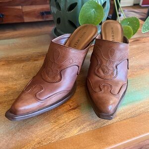 Y2K - Nine West Cowboy Boot-style Mules | Sz 7.5W